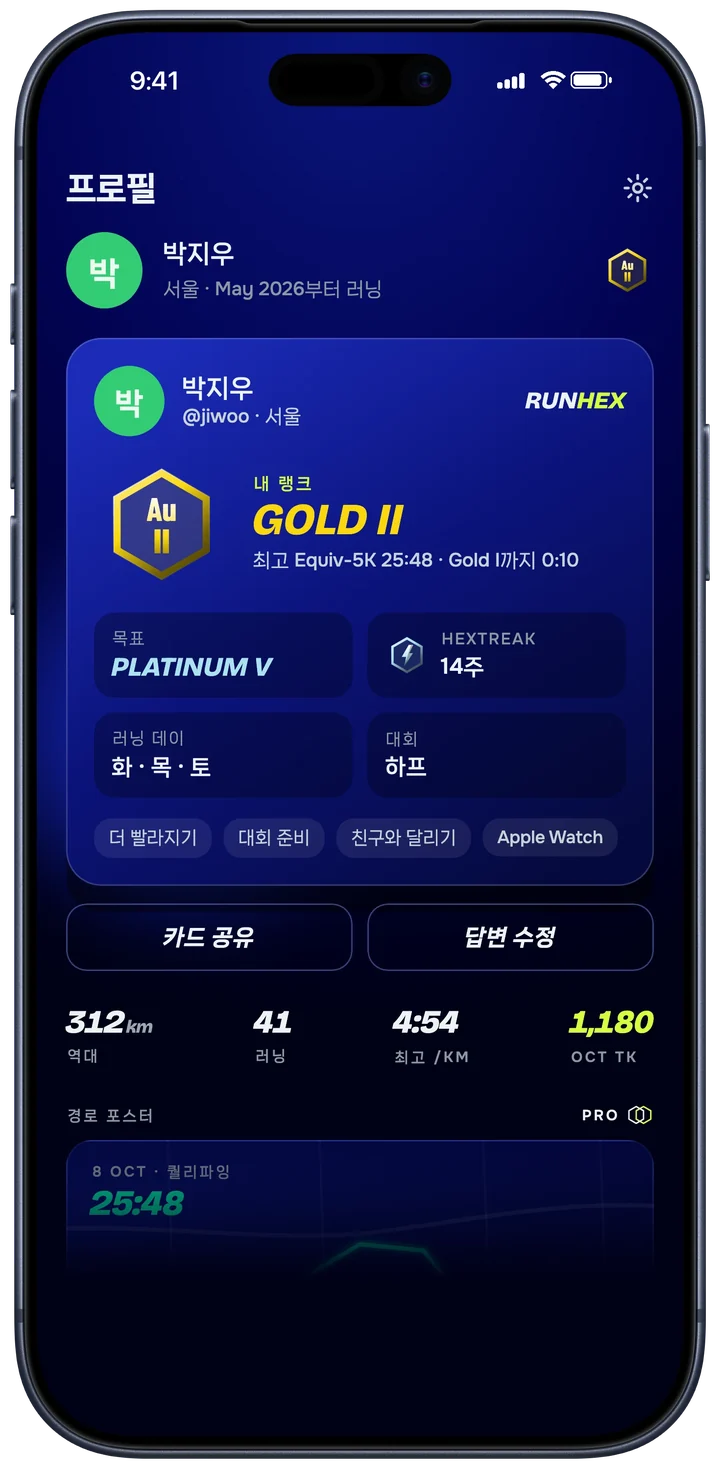 모든 러닝에 랭크를.